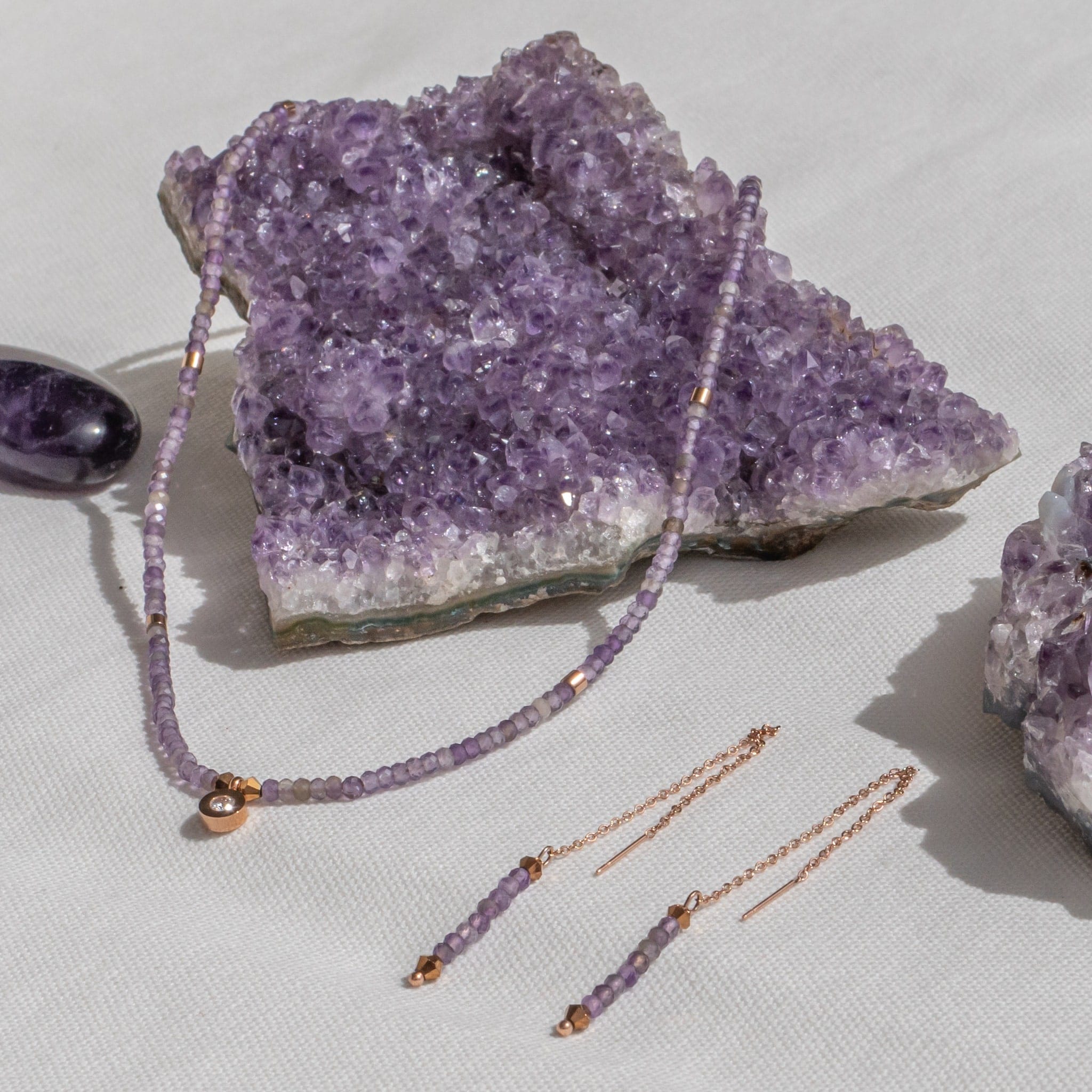 Boucles d'oreilles LUMIA en pierres Améthyste - SLOYA
